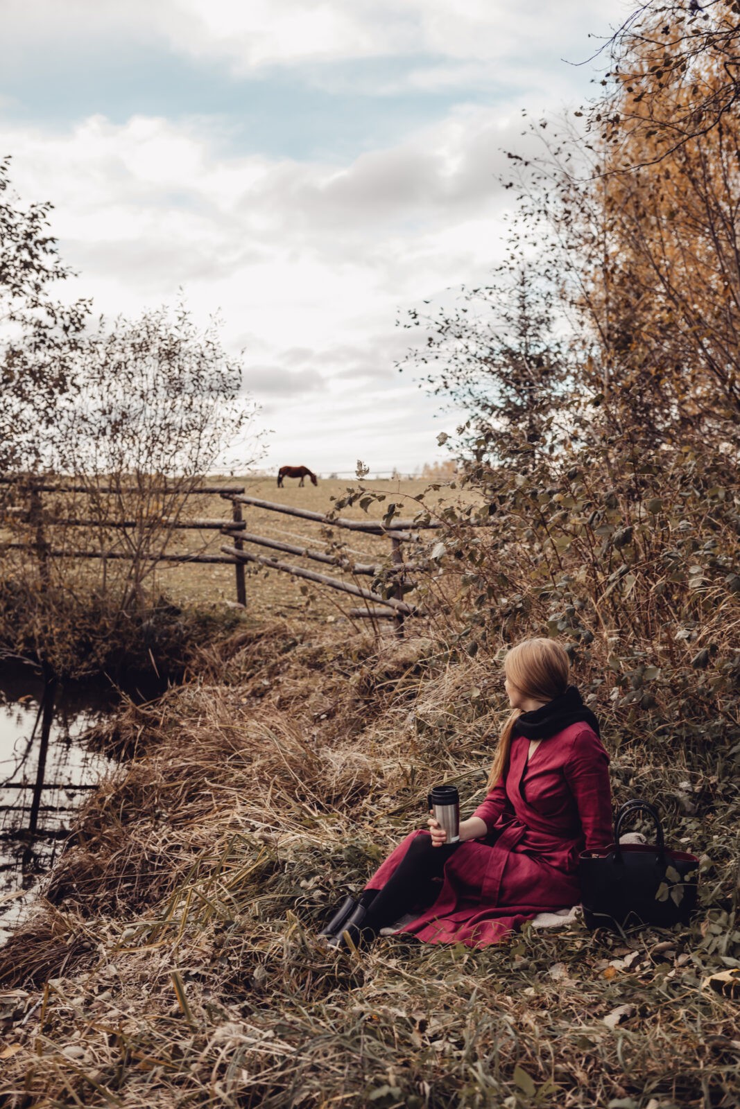 Linane kleit Lotta bordoopunane - Image 3