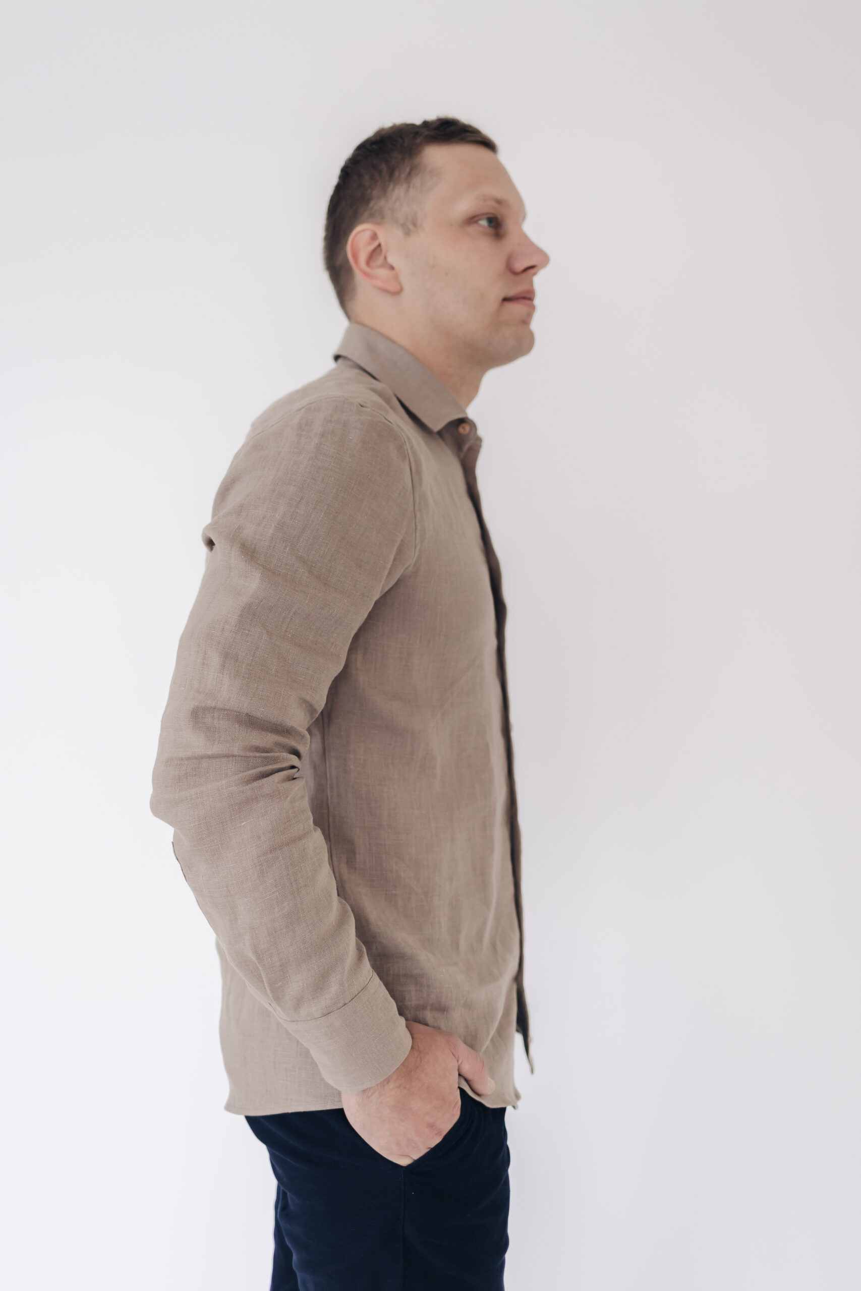 Beež meeste linane triiksärk