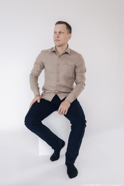 Beež meeste linane triiksärk