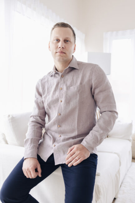 Lavendel meeste linane triiksärk